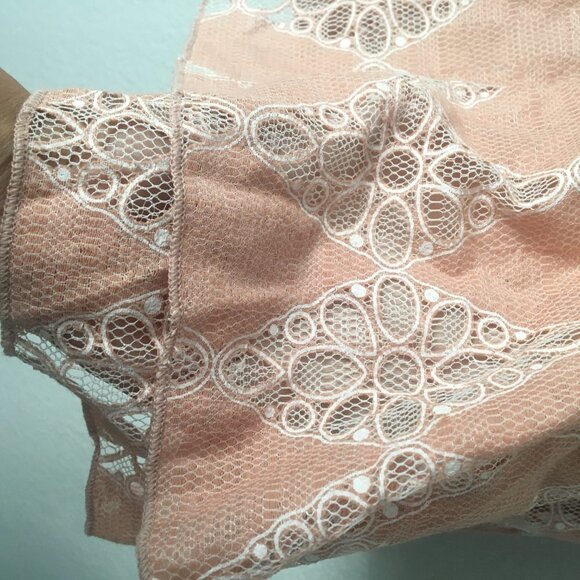 Pink Lace Dress Boho V-neck A-line Small American Rag Sleevless - Picture 5 of 15